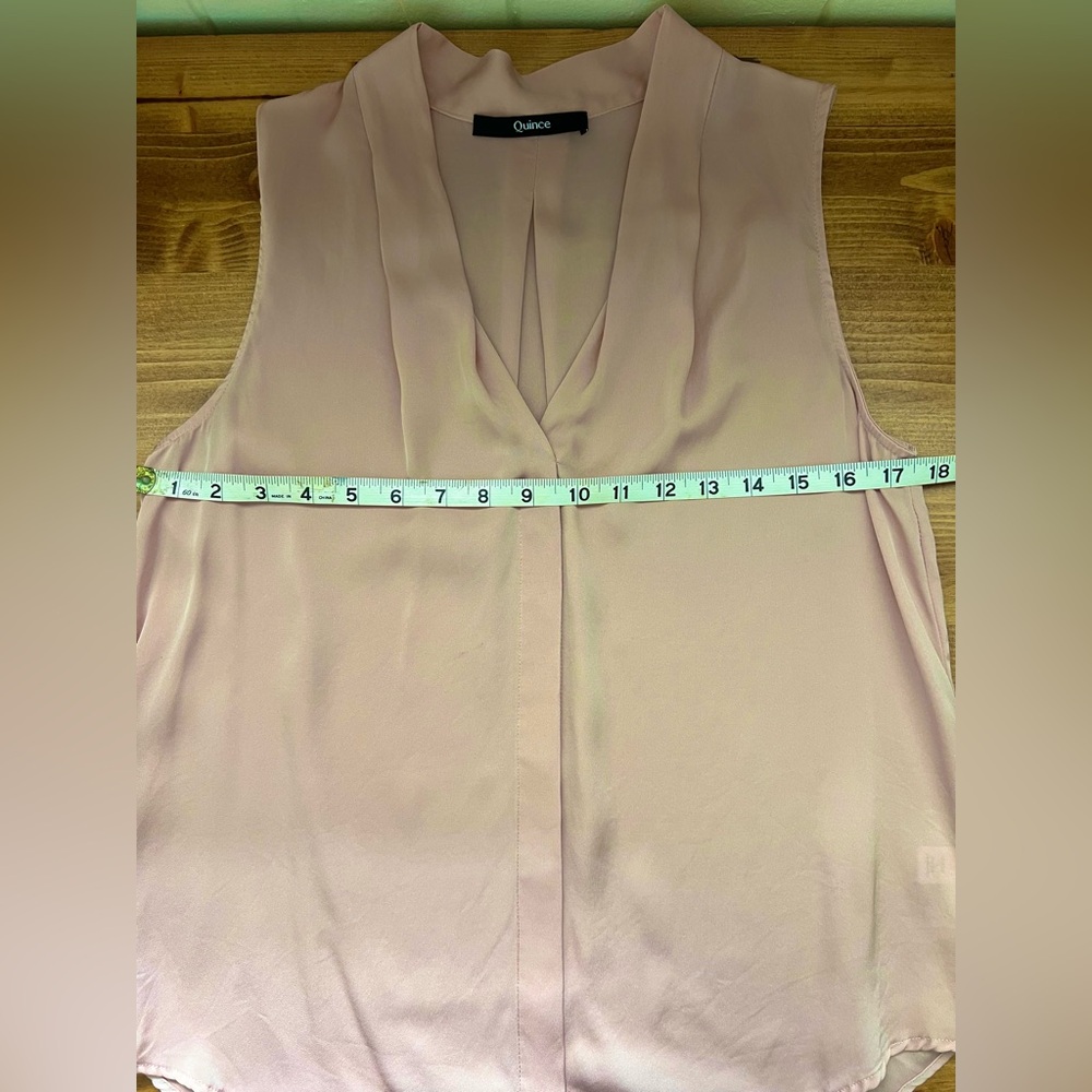 Quince Soft Pink Washable Silk Sleeveless Blouse - Picture 5 of 7
